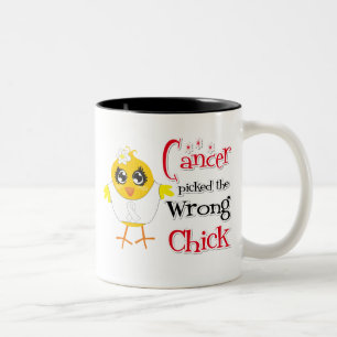 Lungcancer valde den fla chicken Två-Tonad mugg