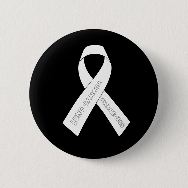 Lungcancermedvetande Ribbon Knapp (Framsida)