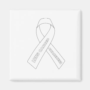Lungcancermedvetande Ribbon Magnet