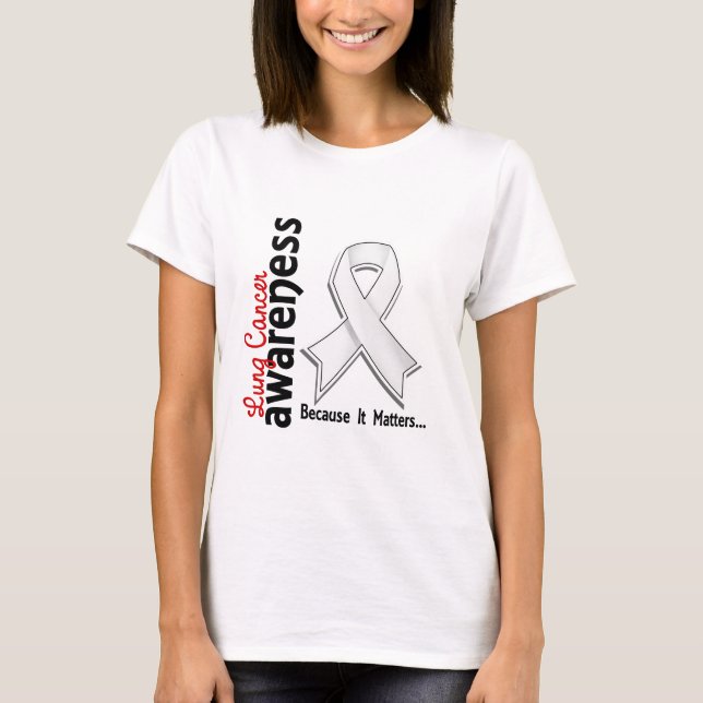 Lungcancermedvetenhet 5 t-shirt (Framsida)