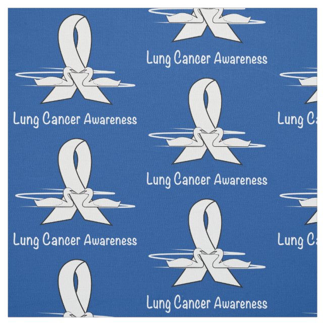 Lungcancermedvetenhetband med svanar tyg (Provkarta)