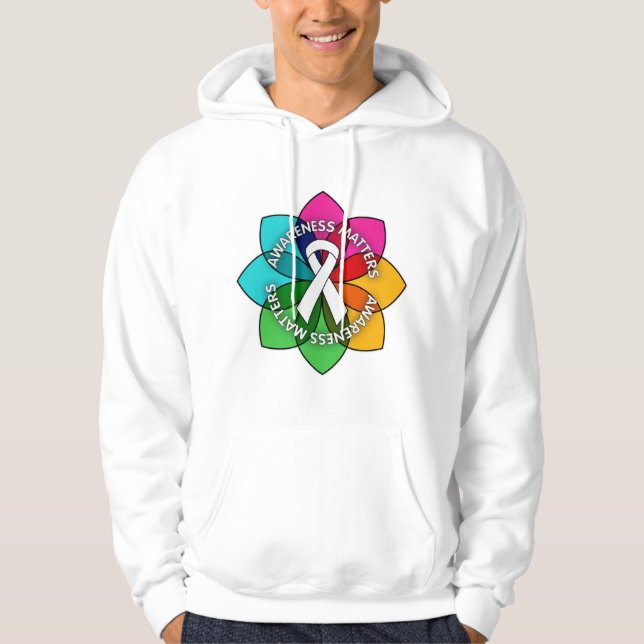 Lungcancermedvetenheten betyder Petals Hoodie (Framsida)