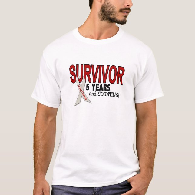Lungcanceröverlevande 5 år t-shirt (Framsida)