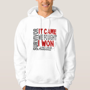 Lungcanceröverlevanden som det kom oss, slogs mig sweatshirt med luva