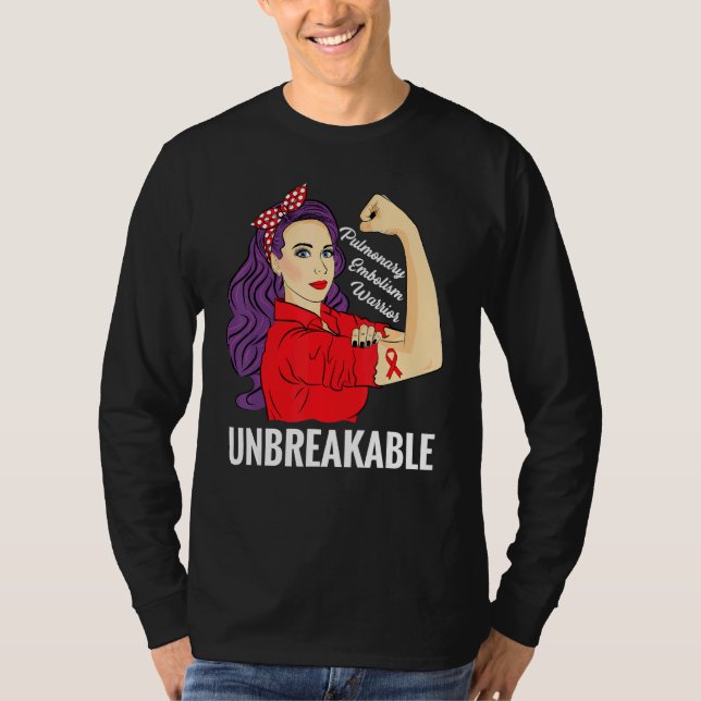 Lungembolism Medvetenhet om starka krigare T Shirt (Framsida)