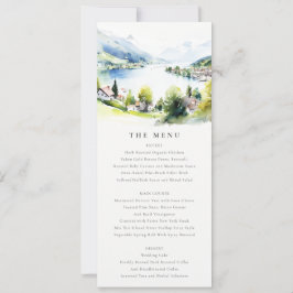 Lungern Switzerland Landscape Wedding Menu Card Inbjudningar