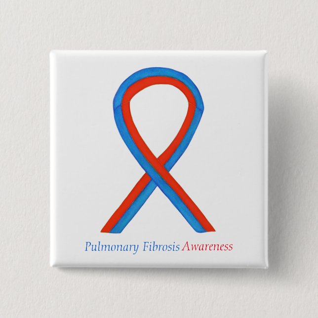 Lungfibrosmedvetande Ribbon Button Stift Knapp (Framsida)