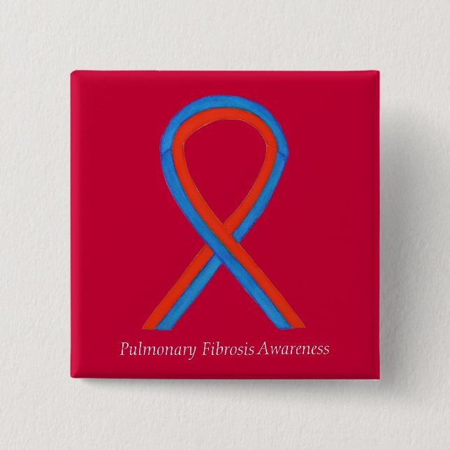 Lungfibrosmedvetande Ribbon Button Stift Knapp (Framsida)