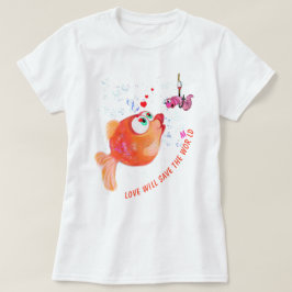 Lungfisk och Mask T-Shirt - Anpassningsbar Text