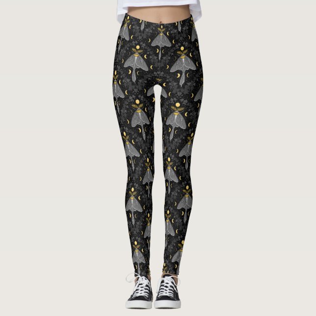 Lunghöjd, måne-faser och elfenbensmönster leggings (Framsida)