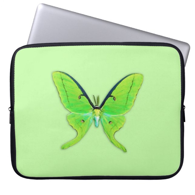 Lunghöjd på blekens grönt laptop sleeve (Framsidan)