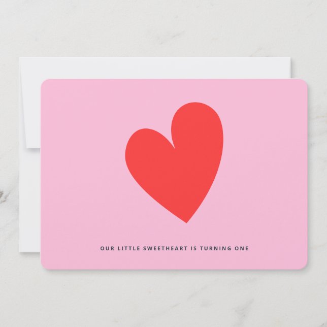 Lunghundsflicka, minimalistflicka 1:a födelsedagen inbjudningar (Framsida)