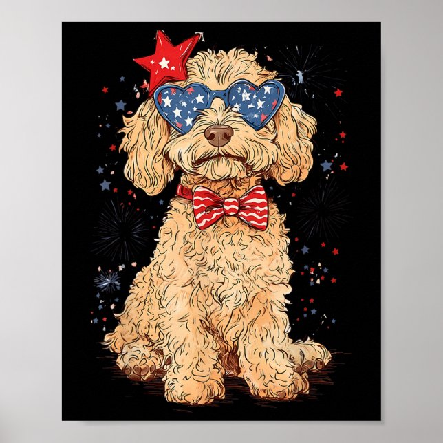 Lungles Patriotic Goldendoodle Merica 4:e av Poster (Framsidan)