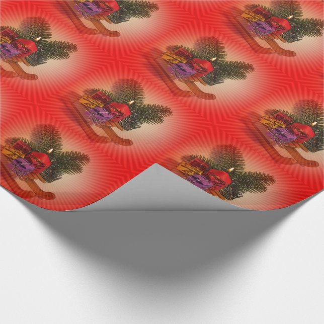 Lungljus med papper julklapp presentpapper (Hörn)