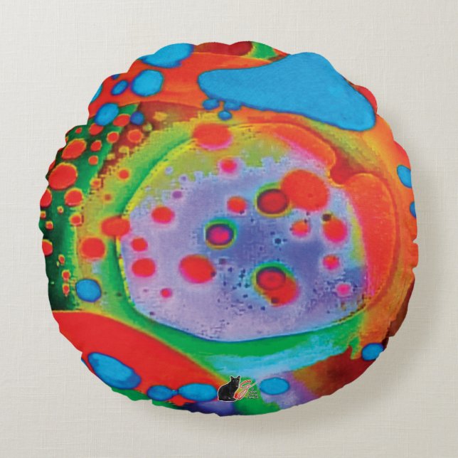 Lungning i flytande form rund kudde (Framsidan)