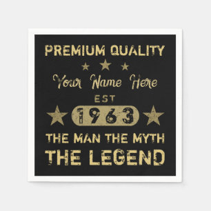 Lungny 1963 Birthday Man Myth Legend Pappersservett