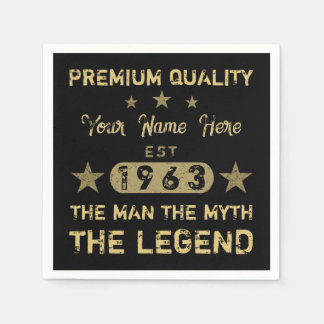 Lungny 1963 Birthday Man Myth Legend Pappersservett