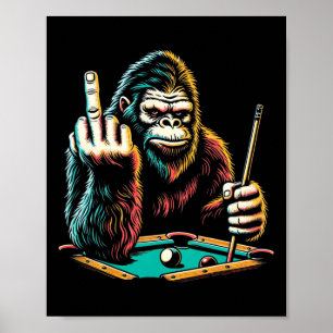 Lungny Billiards Bassäng Player Retro Bigfoot Sasq Poster