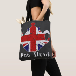 Lungny British Tekanna Pot Head Distress Tygkasse