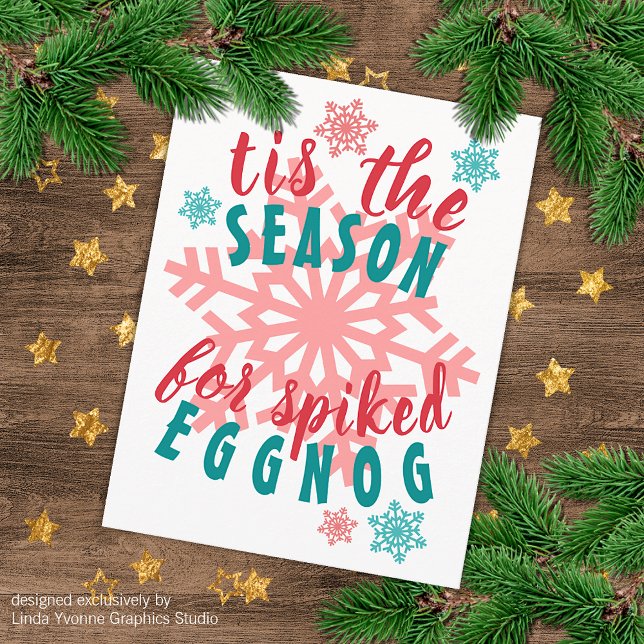 Lungny December Winter Season Eggnog Quote Ord Vykort (Skapare uppladdad)