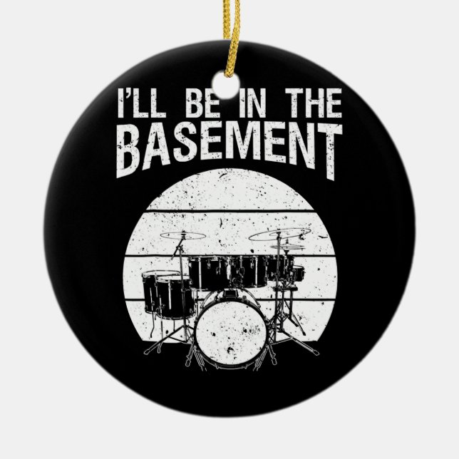 Lungny Drummer Art För manar Women Drum Set Drummi Julgransprydnad Keramik (Framsidan)