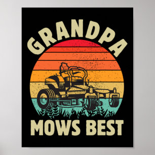 Lungny Grandpa Mows Best Gräsmatta Mwing Fath Poster