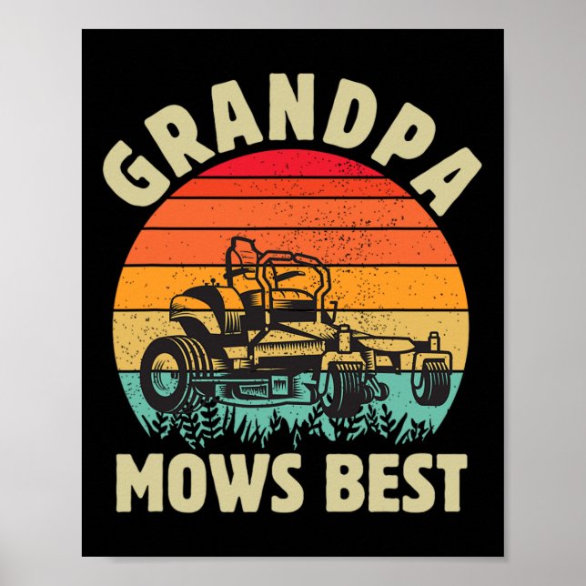 Lungny Grandpa Mows Best Gräsmatta Mwing  Fath Poster (Framsidan)