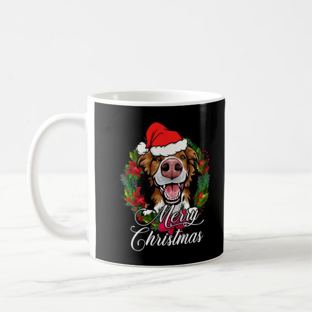 Lungny Gräns Collie Snö jul Julafton Träd Decor Kaffemugg (Vänster)