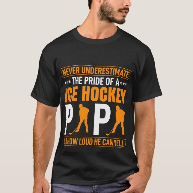 Lungny ishockey som lyGGar Pappa ord art T Shirt (Framsida)