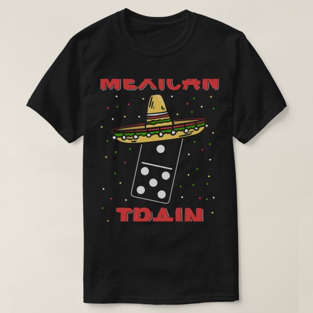 Lungny Mexican Tåg Dominoes T Shirt (Design framsida)
