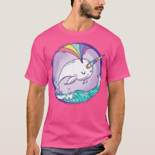 Lungny NARWHAL Älskare ger Cute RAINBOW NARWHALE T Shirt