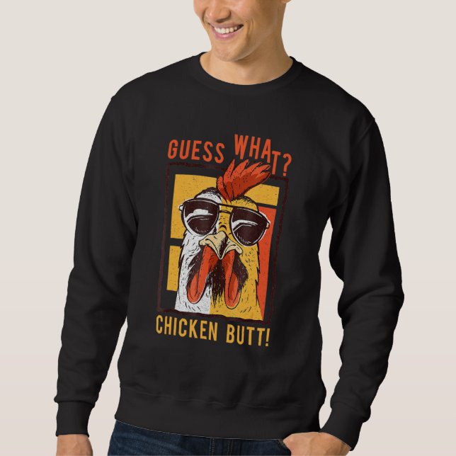 Lungny Pappa Syskon Friends Humor Gissa vad Chicke Lång Ärmad Tröja (Framsida)