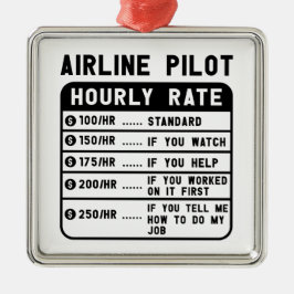 Lungny Pilot (timtaxa för luftfart) Julgransprydnad Metall