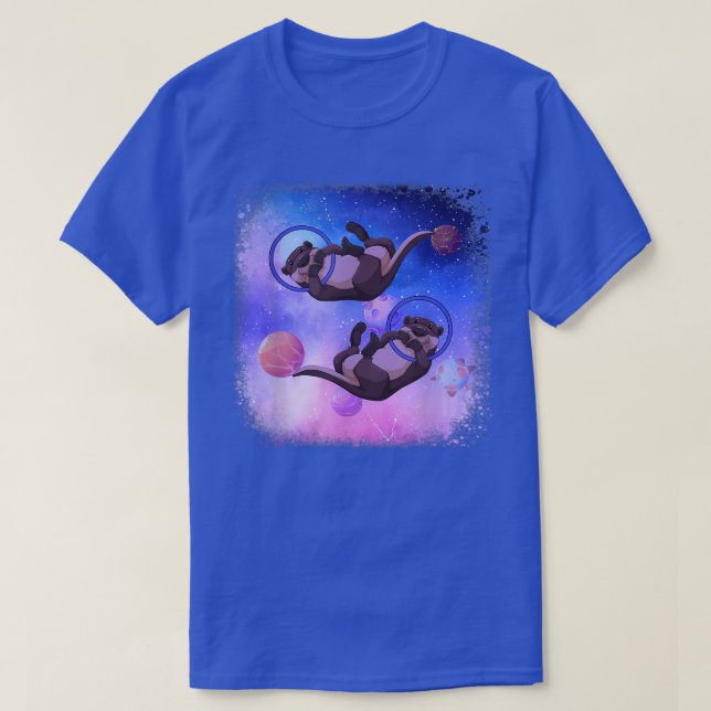 Lungny Rymdsjöotters Astronaut Otter Planet Oute T Shirt (Design framsida)