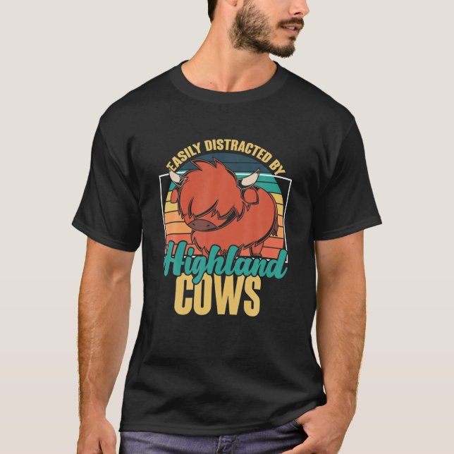 Lungny Scottish Farm Animal Farmer Retro Highland  T Shirt (Framsida)