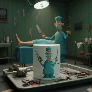 Lungny Surgeon Tecknad Superskoj Medical Humor Kaffemugg