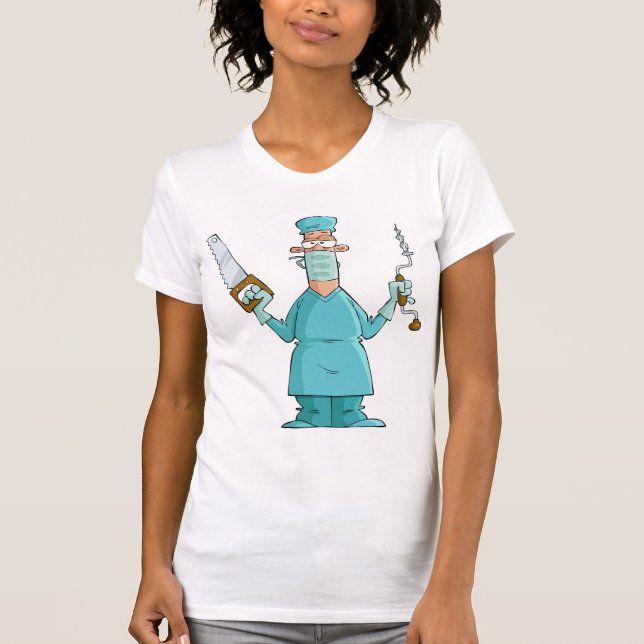 Lungny Surgeon Tecknad Superskoj Medical Humor T Shirt (Framsida)