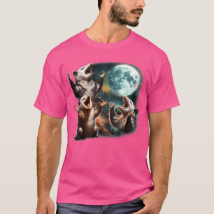 Lungny tre Opossum Måne 3 Possum Fullt Magic T Shirt