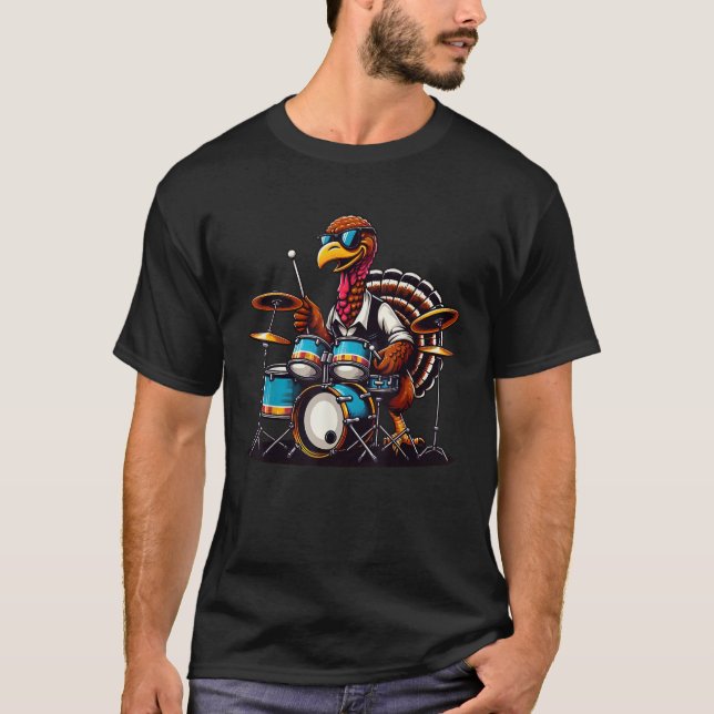 Lungny Turkey Drums Thanksgiving Drum Drummer Wome T Shirt (Framsida)