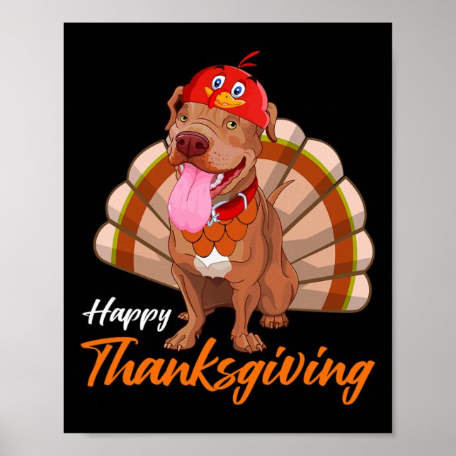 Lungny Turkiet Pitbull Hund Maple Löv Fall Vibes T Poster (Framsidan)