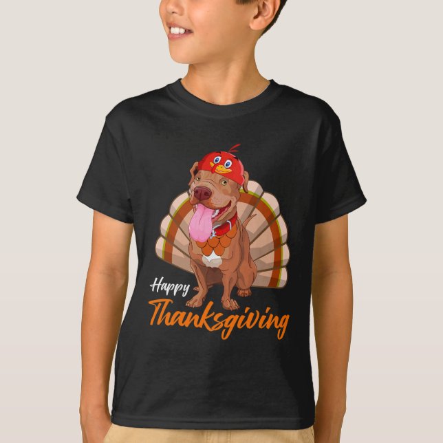 Lungny Turkiet Pitbull Hund Maple Löv Fall Vibes T Shirt (Framsida)