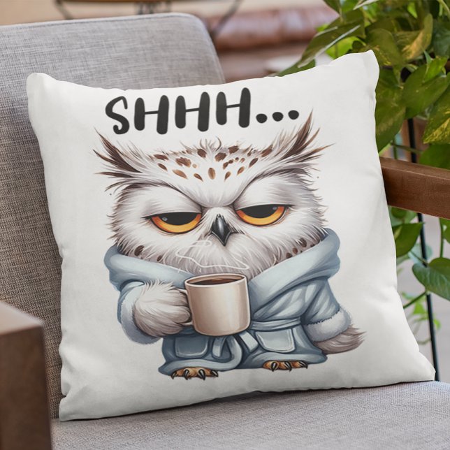 Lungny Uggla-kaffe Älskare Antisocial Hate Morning Kudde (Skapare uppladdad)