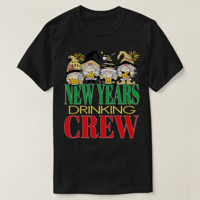 Lungnyår Drickning av Crew Öl Alcohol Kväll Gn T Shirt (Design framsida)