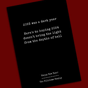 Lungnyår svart julkort