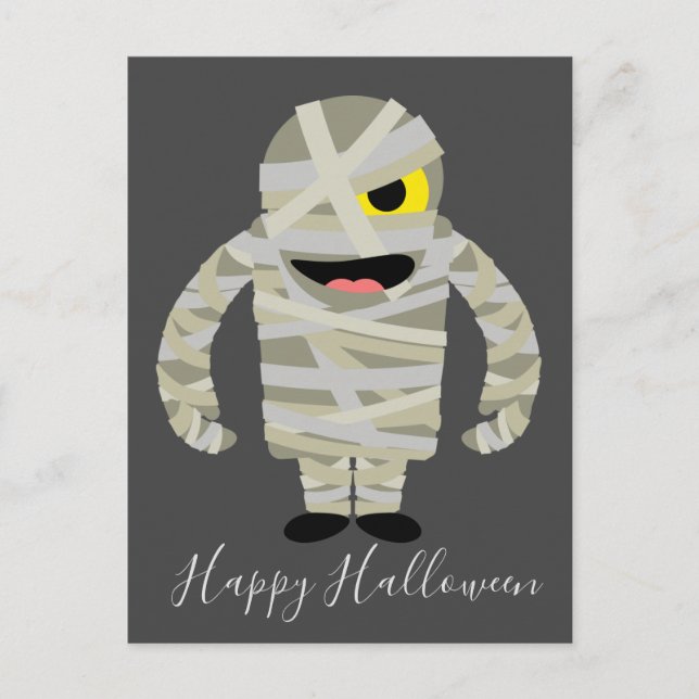 Lungnygg mummy zombie Halloween-tema Vykort (Framsida)