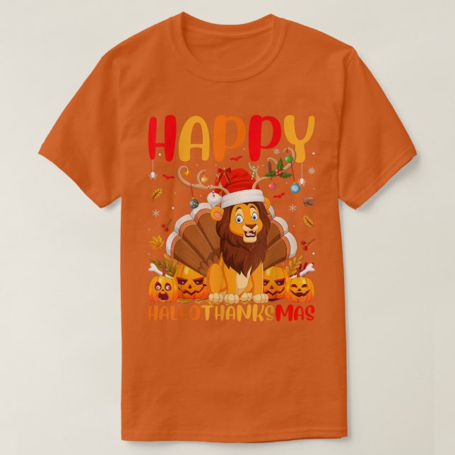 Lungnyttigt Lejont djur över Lycklig Lejon HelloTa T Shirt (Design framsida)
