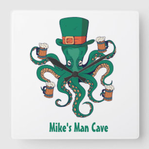 Lungöl Octopus Din första Namn man Cave Fyrkantig Klocka