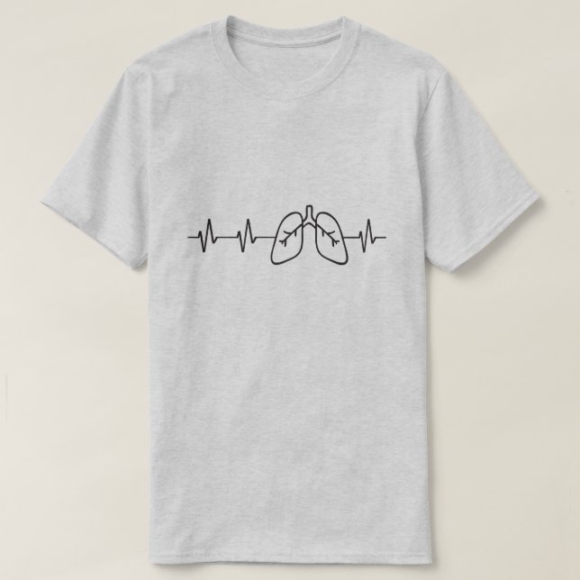 Lungor Heartslag Andningsvägar, lungor T Shirt (Design framsida)
