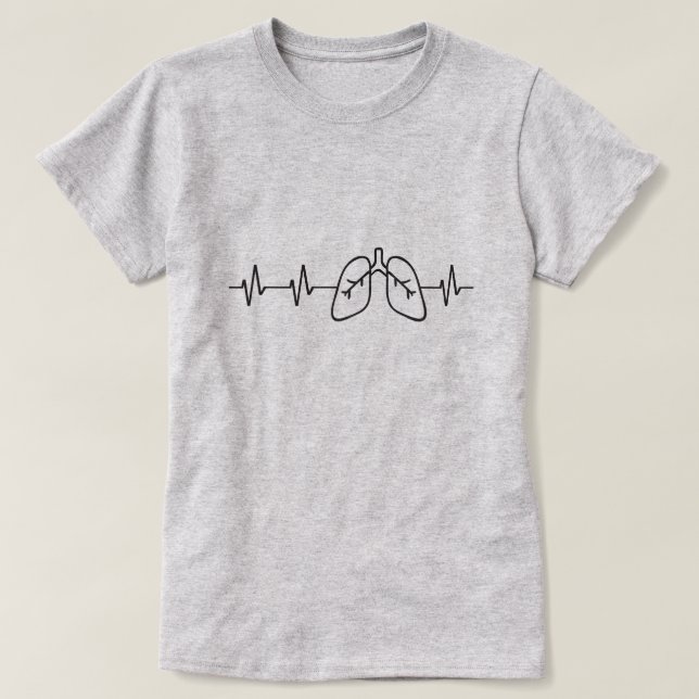 Lungor Heartslag Andningsvägar, lungor T Shirt (Design framsida)