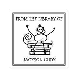 Lungpil i Bok från från Bibliotek vid Barnet Självfärgande Stämpel